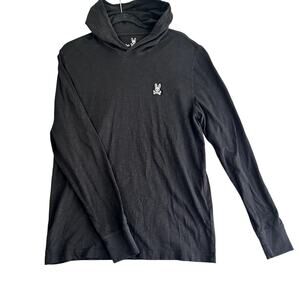 Psycho Bunny Men’s M Black Hoodie Sweatshirt Pullover Logo Streetwear Casual